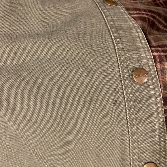 Carhartt  Olive Green Flannel Lined Men's Shirt Jacket Size Large - Picture 7 of 7